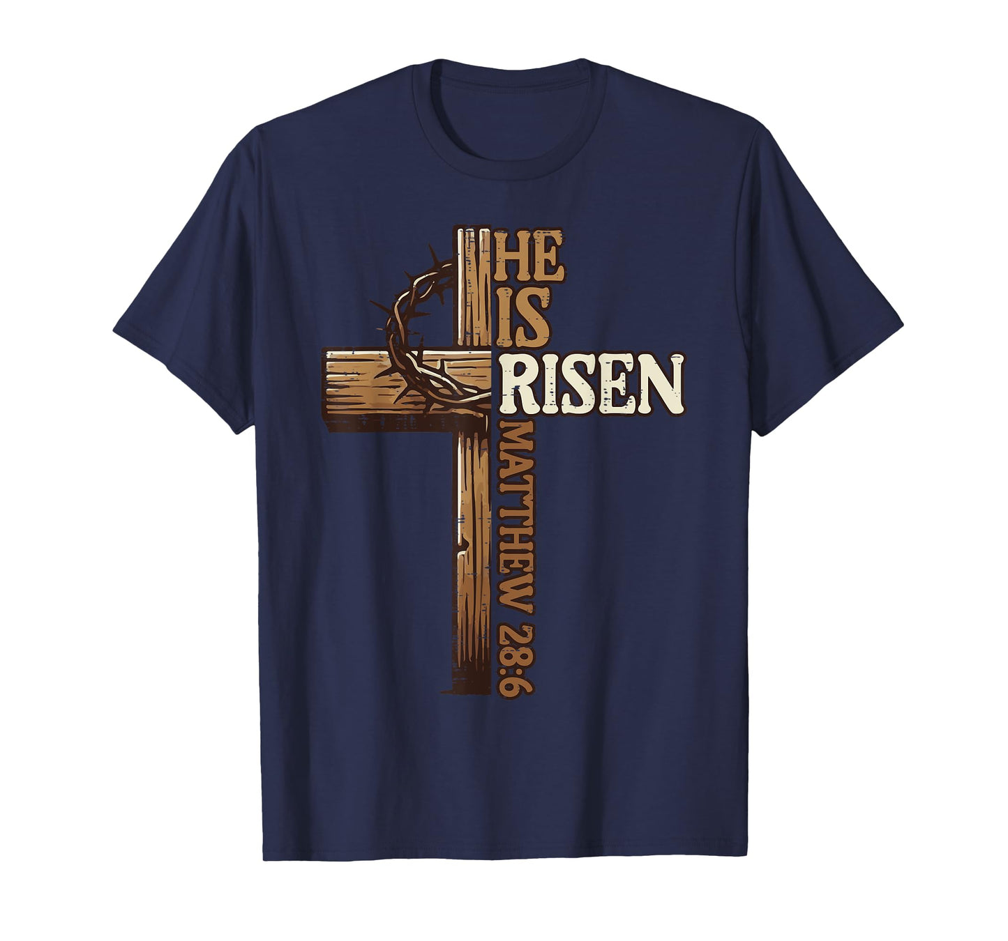 Easter Cross He Is Risen Jesus Christian Men Women Kid Youth T-Shirt