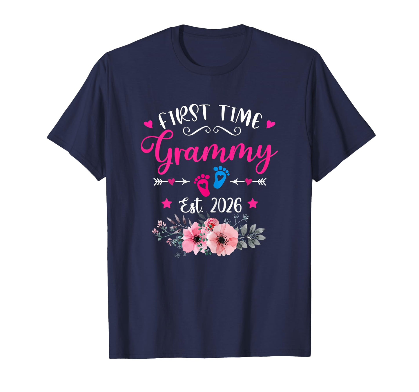 First Time Grammy Est 2026 Soon to Be Mother's Day Floral T-Shirt