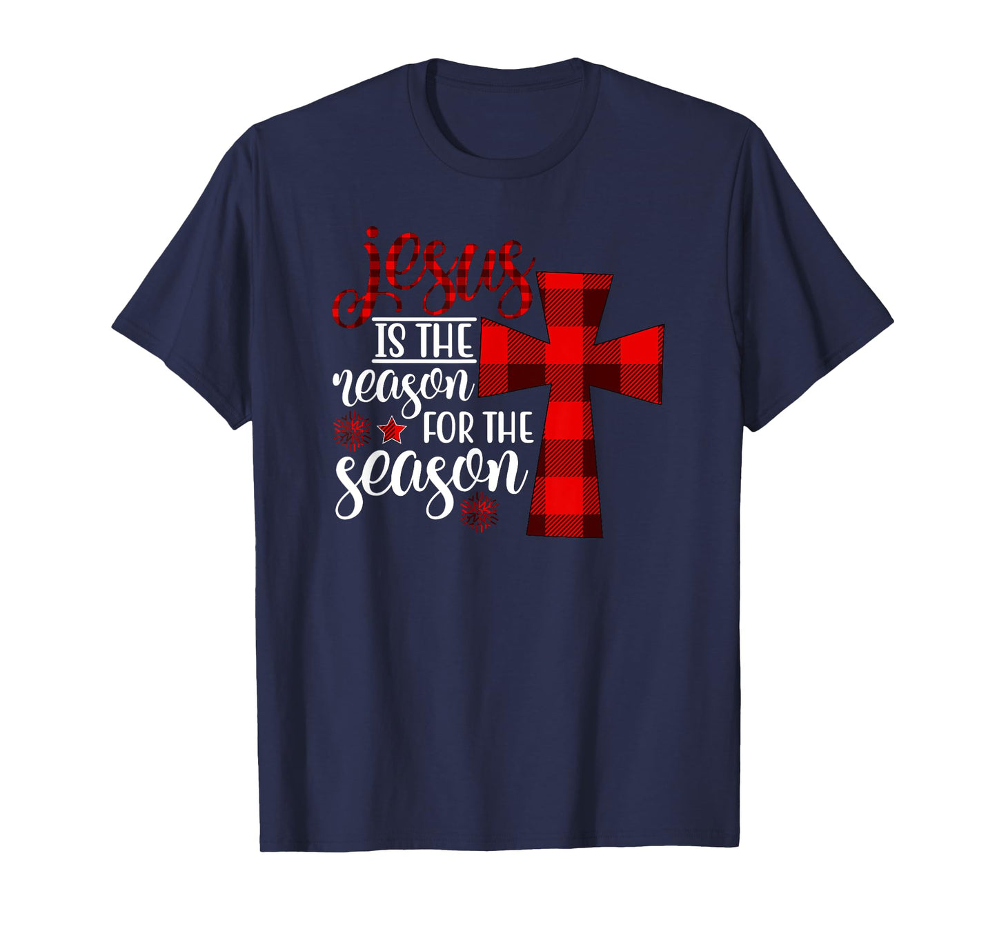 Christmas Jesus Cross Family Gifts Jesus is the Reason for the Season T-Shirt - Unisex Adult - Black - Short Sleeve - Classic Fit - Small