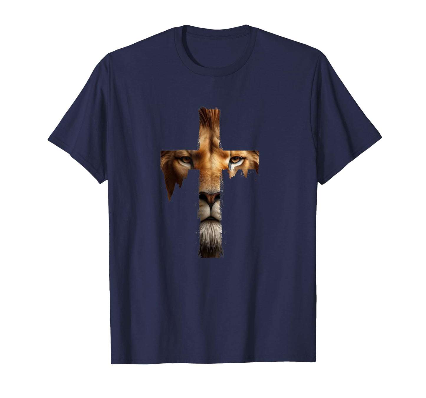 Vintage Jesus God Lion Cross Christian Faith Religion T-Shirt