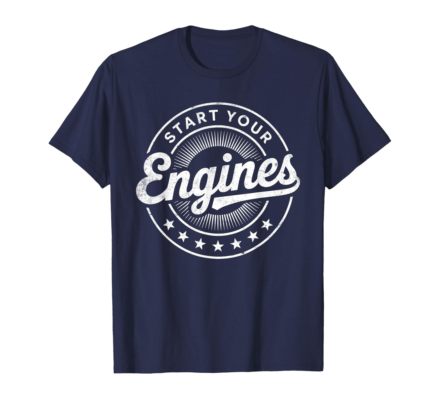 Start Your Engines Vintage Checkered Flag Race Car T-Shirt