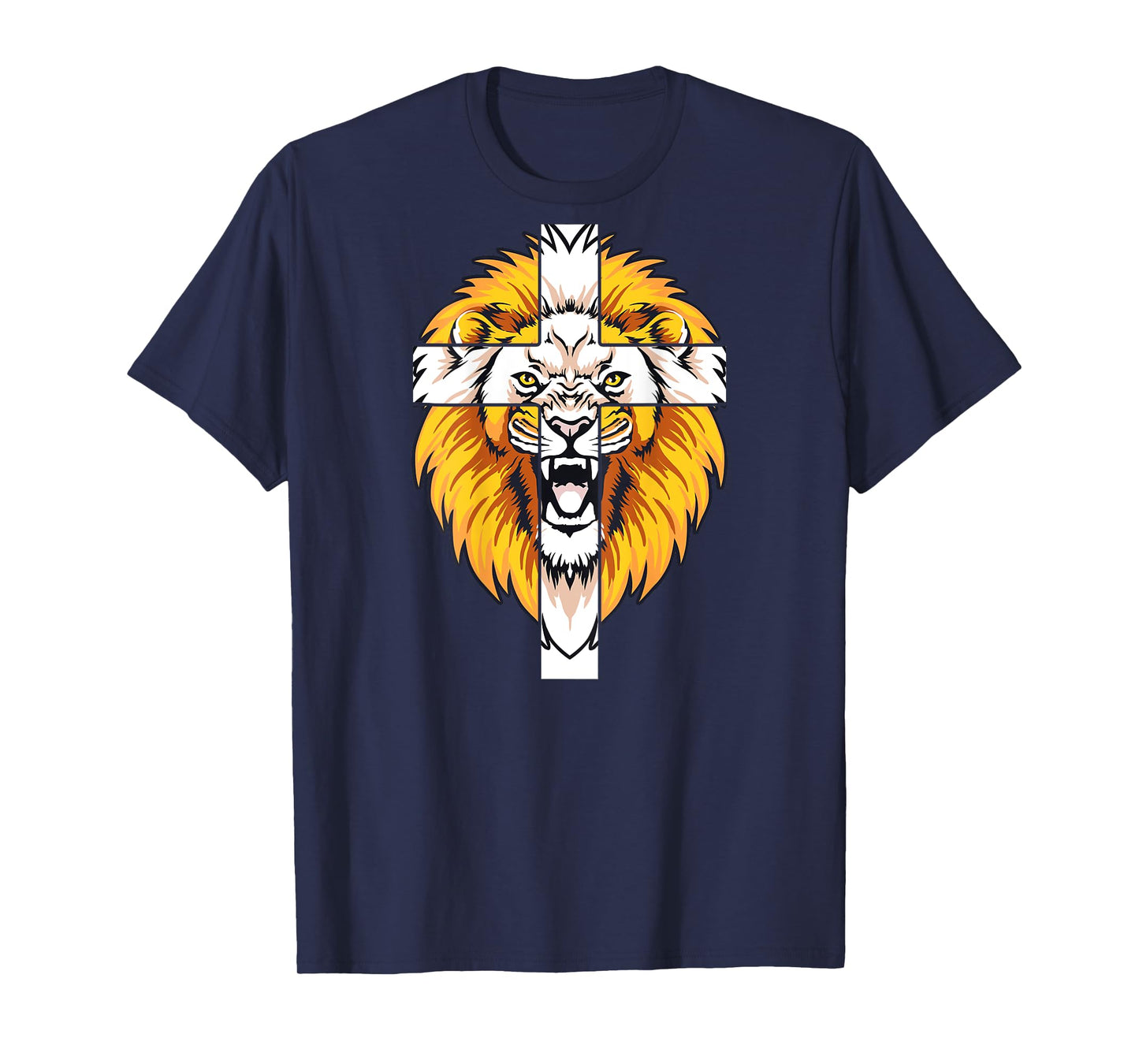 Lion This DAD Pray God Jesus Cross Christian Dad Art ON Back T-Shirt