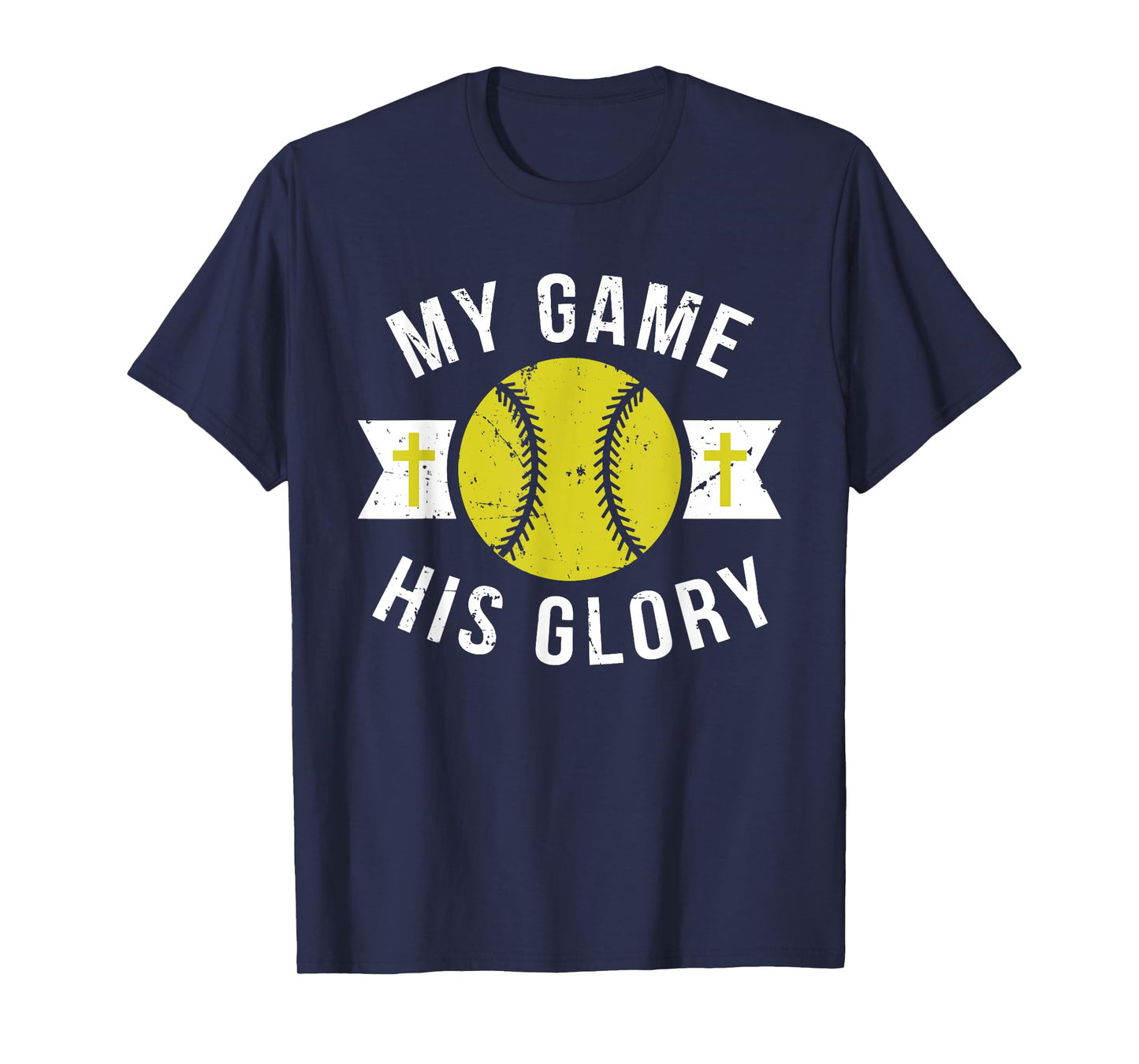 Inspirational Christian Messages Softball Graphic With Cross T-Shirt