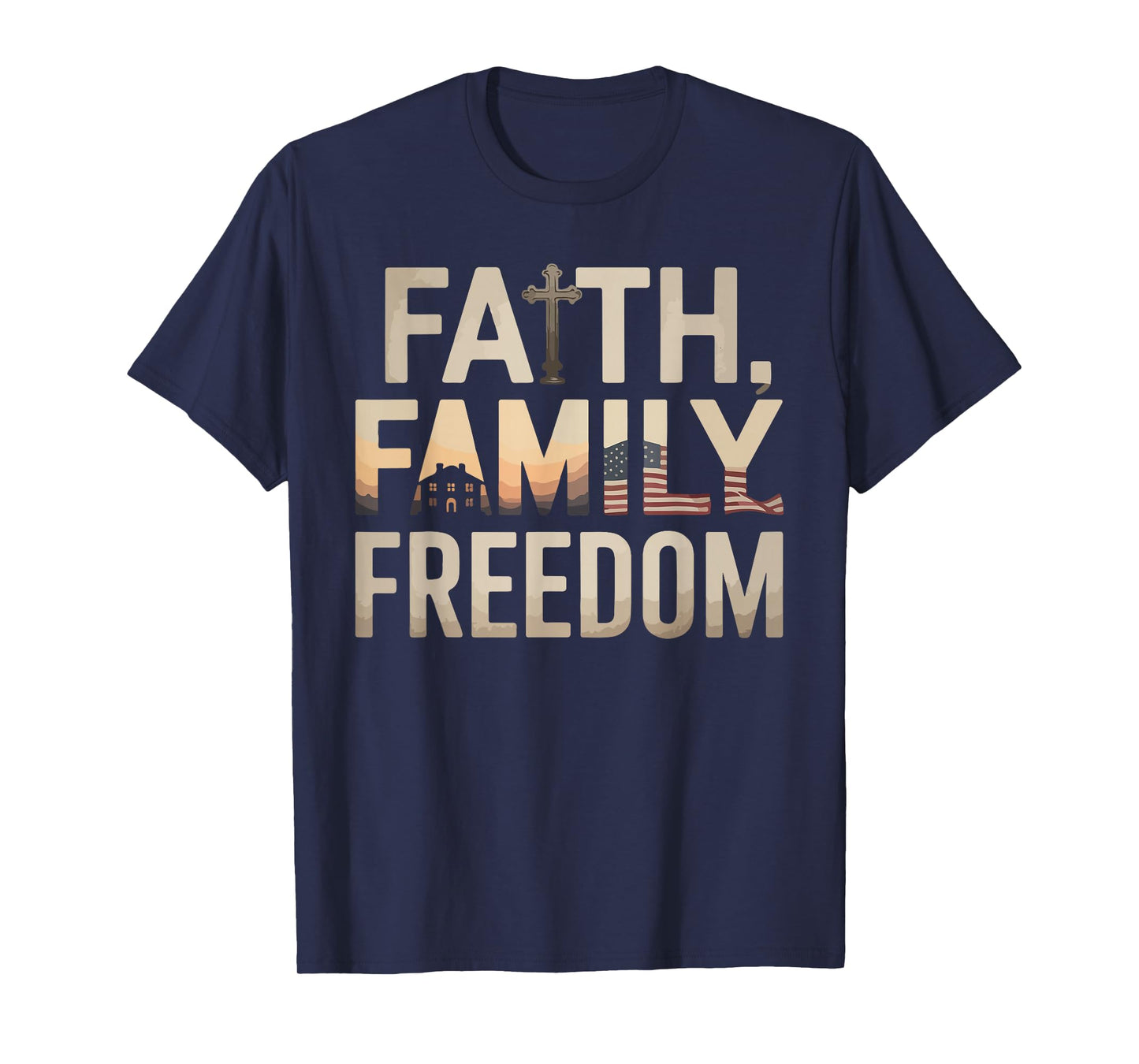 Faith Family Freedom 4th Of July American Patriotic T-Shirt