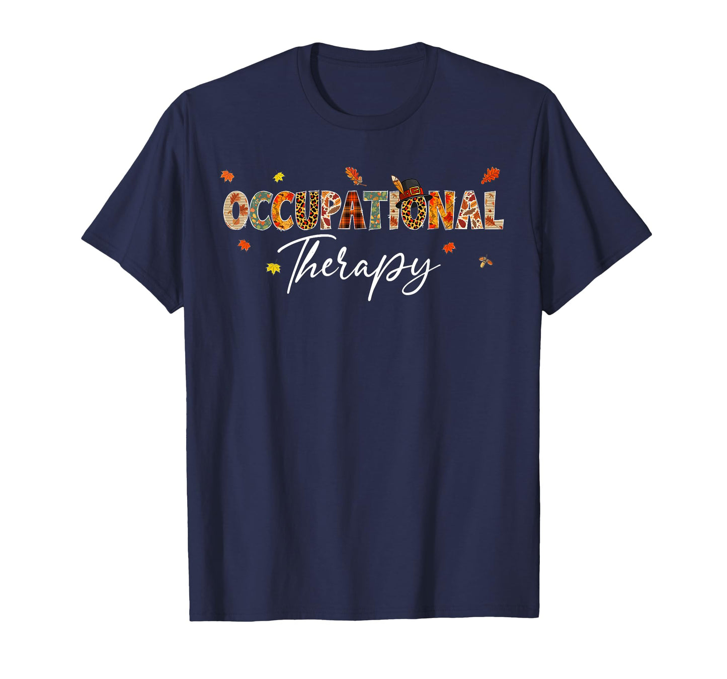 Funny Occupational Therapy Pumpkin Autumn Tree Fall Leaves T-Shirt