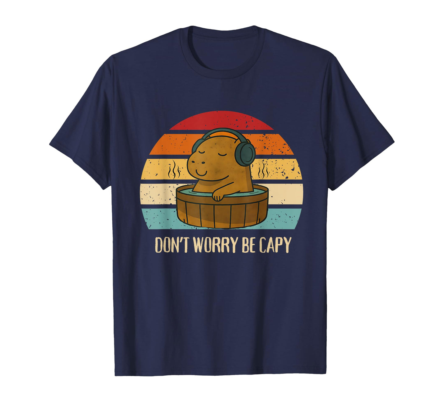 Retro Don't Worry Be Capy Vintage Capybara Kids Family T-Shirt
