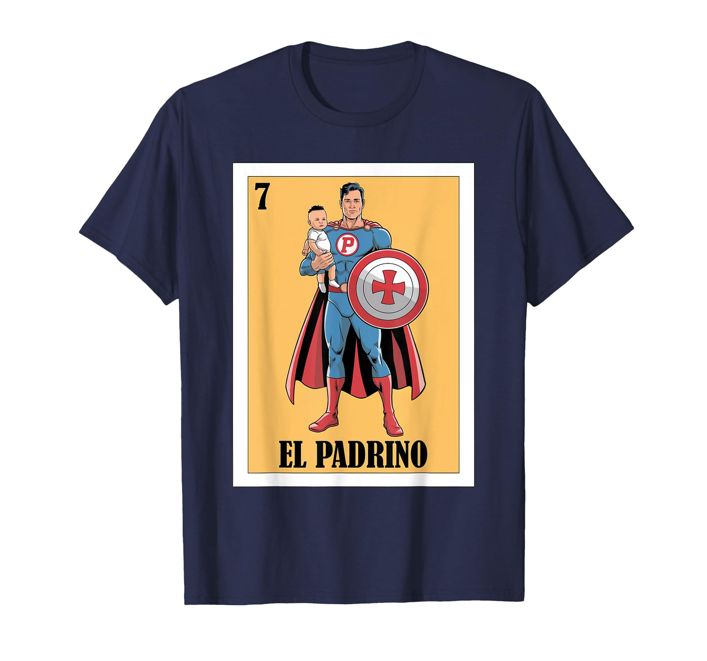 Funny Mexican Baptism Superhero Design - El Super Padrino T-Shirt