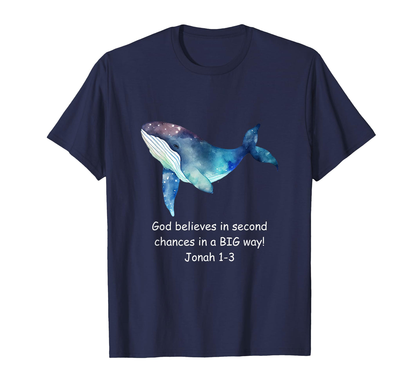 Bible Verse Jonah Whale Fish Christian Religious Motivating T-Shirt