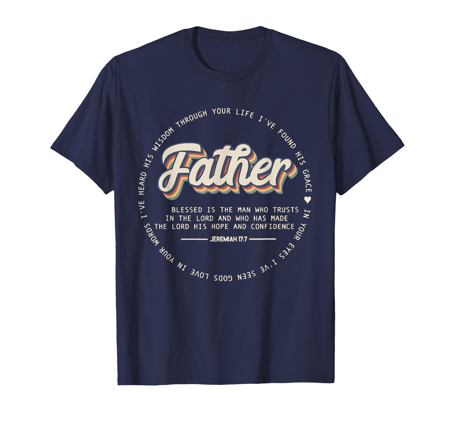 Retro Fathers Day Jeremiah Dad Noun Bible Verse Quote T-Shirt