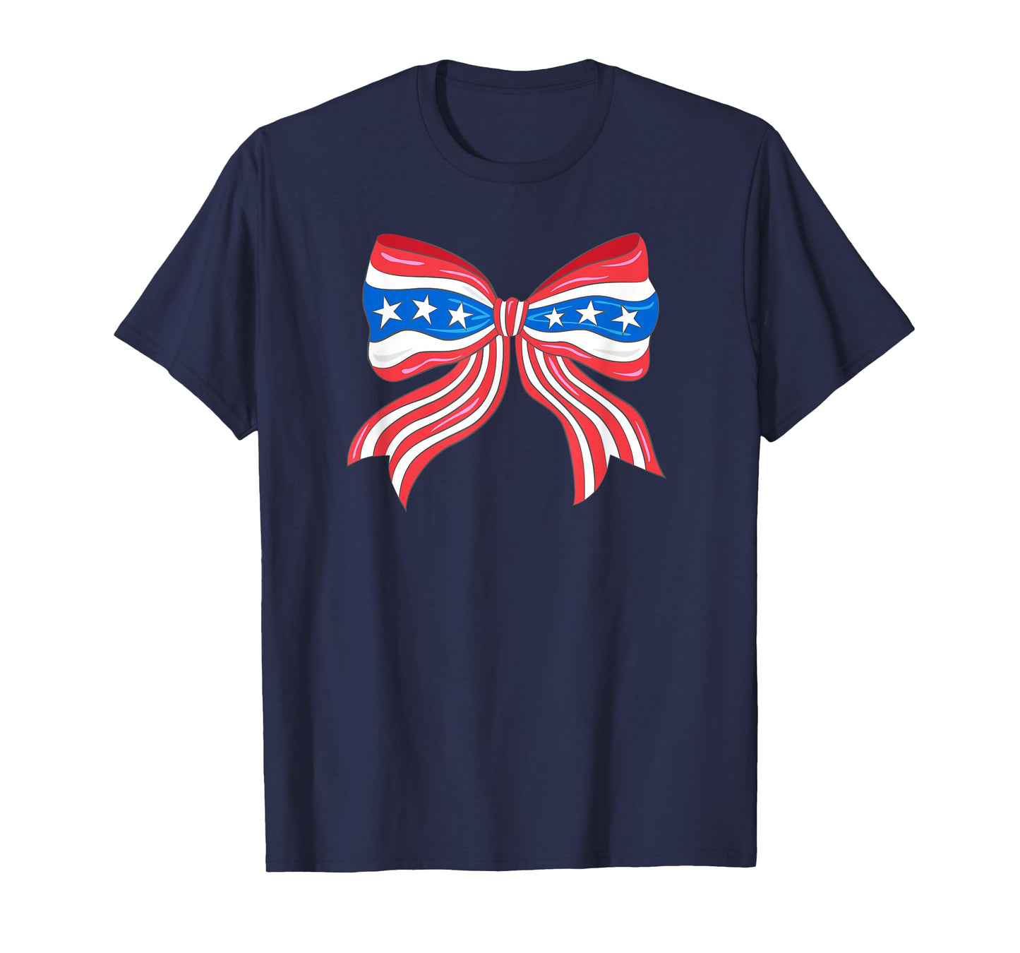 Preppy Patriotic Bow USA Flag T-Shirt