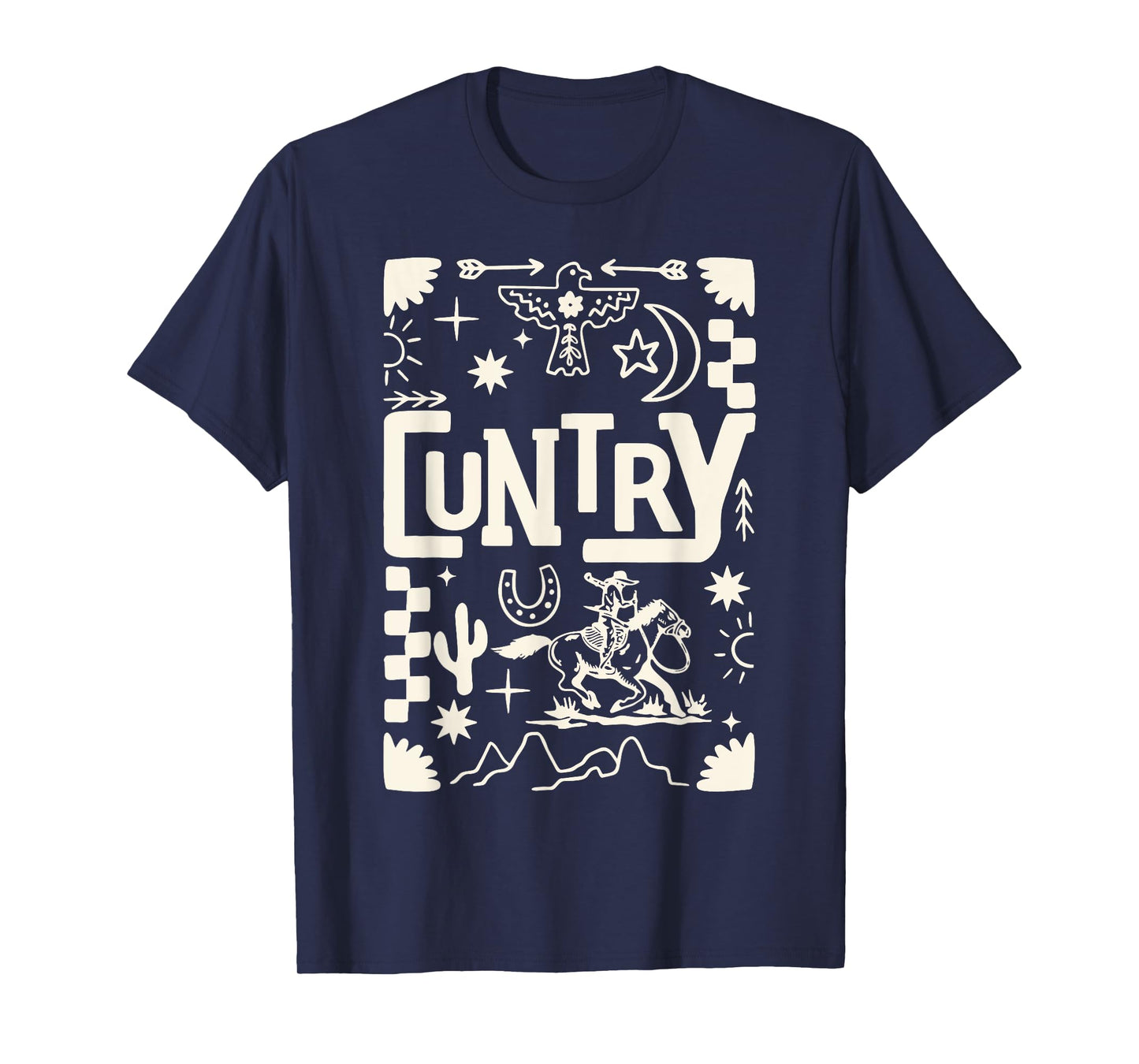 Retro CUNTRY Country Cowboy Cowgirl Western Rodeo T-Shirt