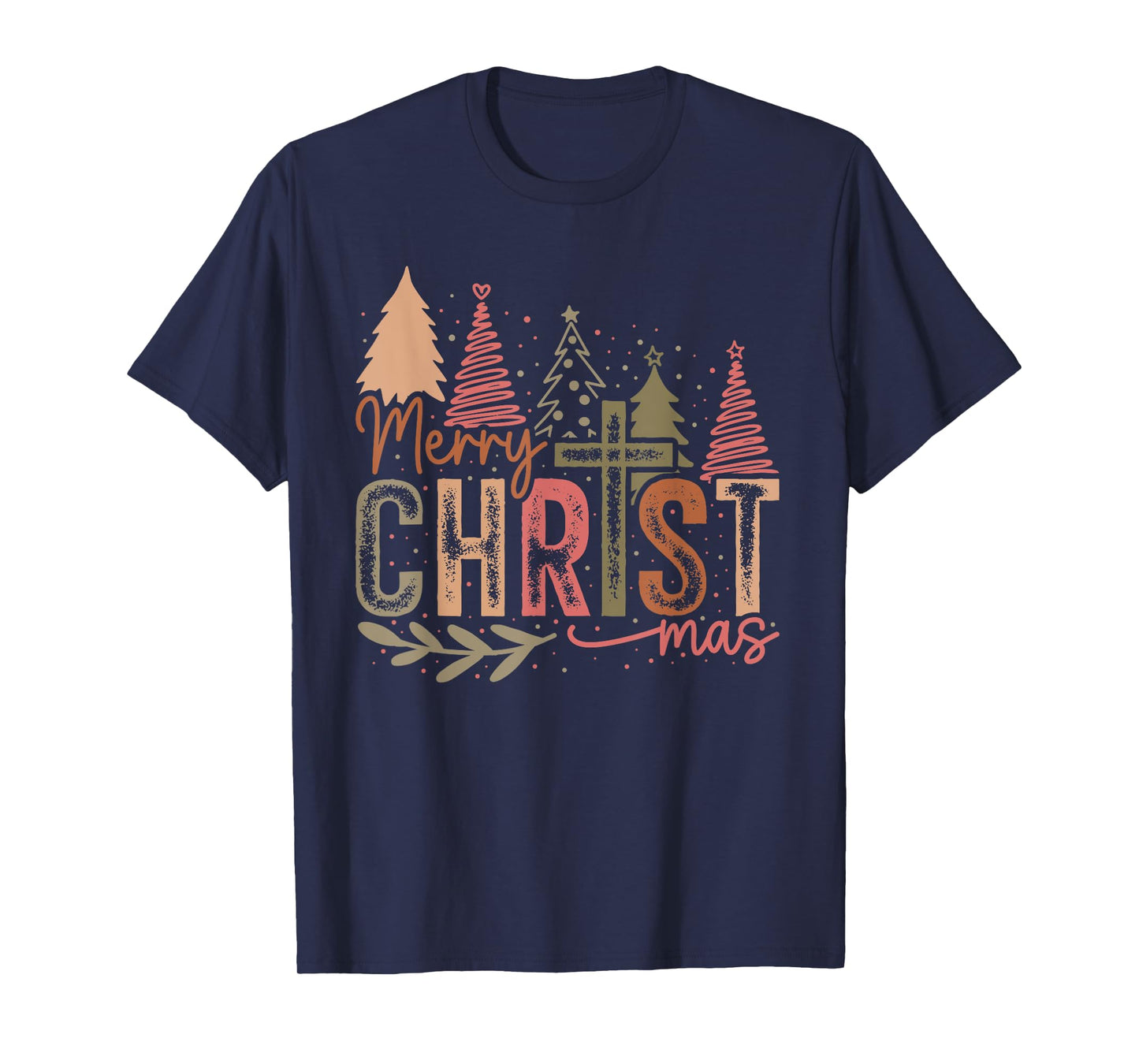 Merry Christ Mas Christmas Christian Faith Jesus Cross T-Shirt