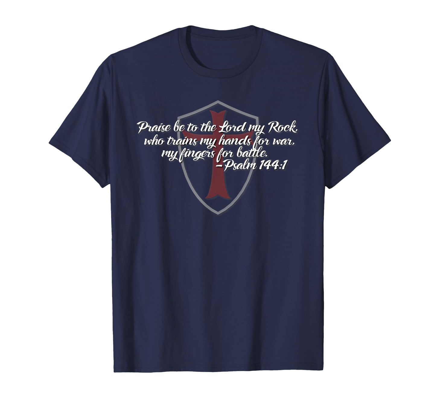 Crusader Shield with Psalm 144:1 T-Shirt T-Shirt