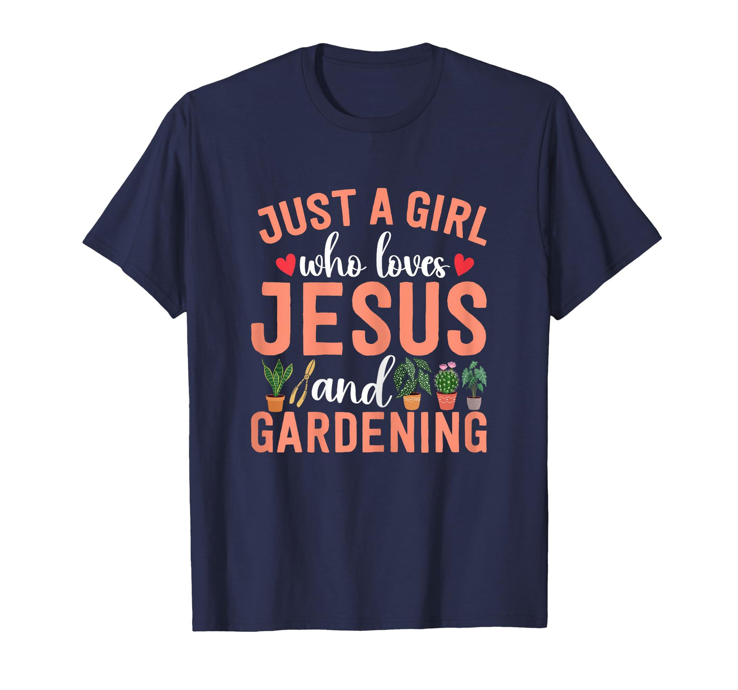 Just A Girl Who Loves Jesus and Gardening Plant Lover Girls T-Shirt