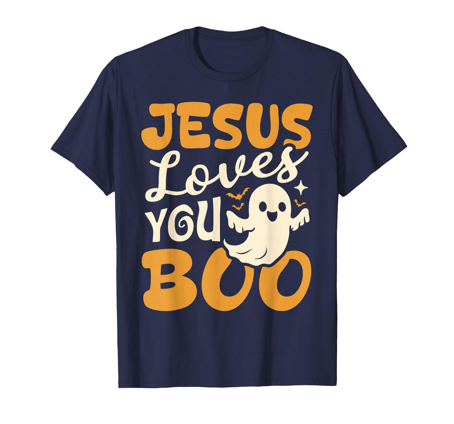 Jesus Loves You Boo Christian Halloween Ghost Funny T-Shirt