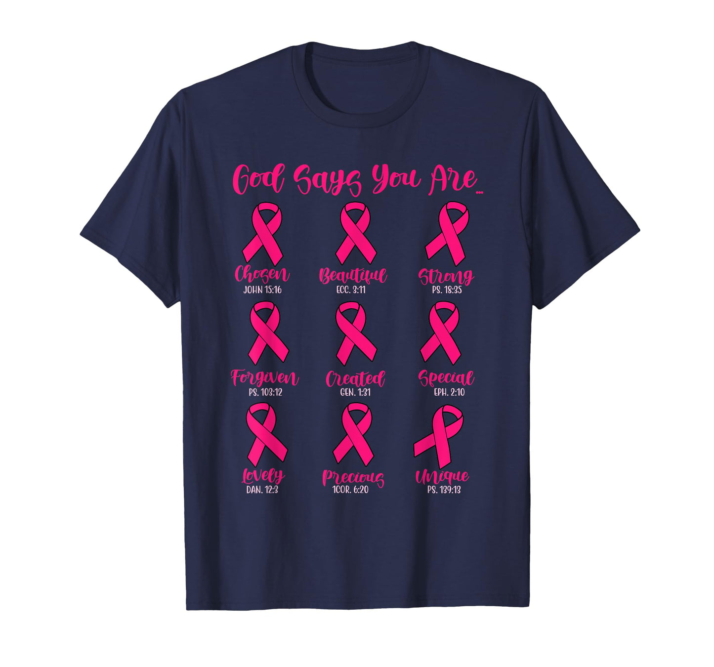 God Says You are Christian Breast Cancer Survivor Religious T-Shirt