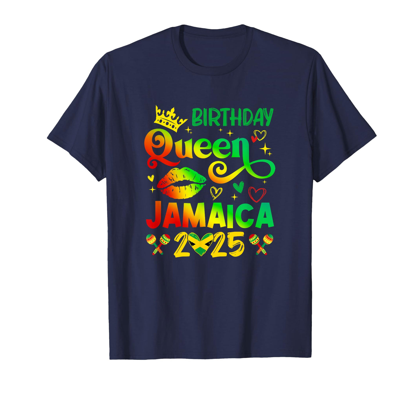 Funny Birthday Queen Jamaica 2025 Birthday Trip Vacation T-Shirt