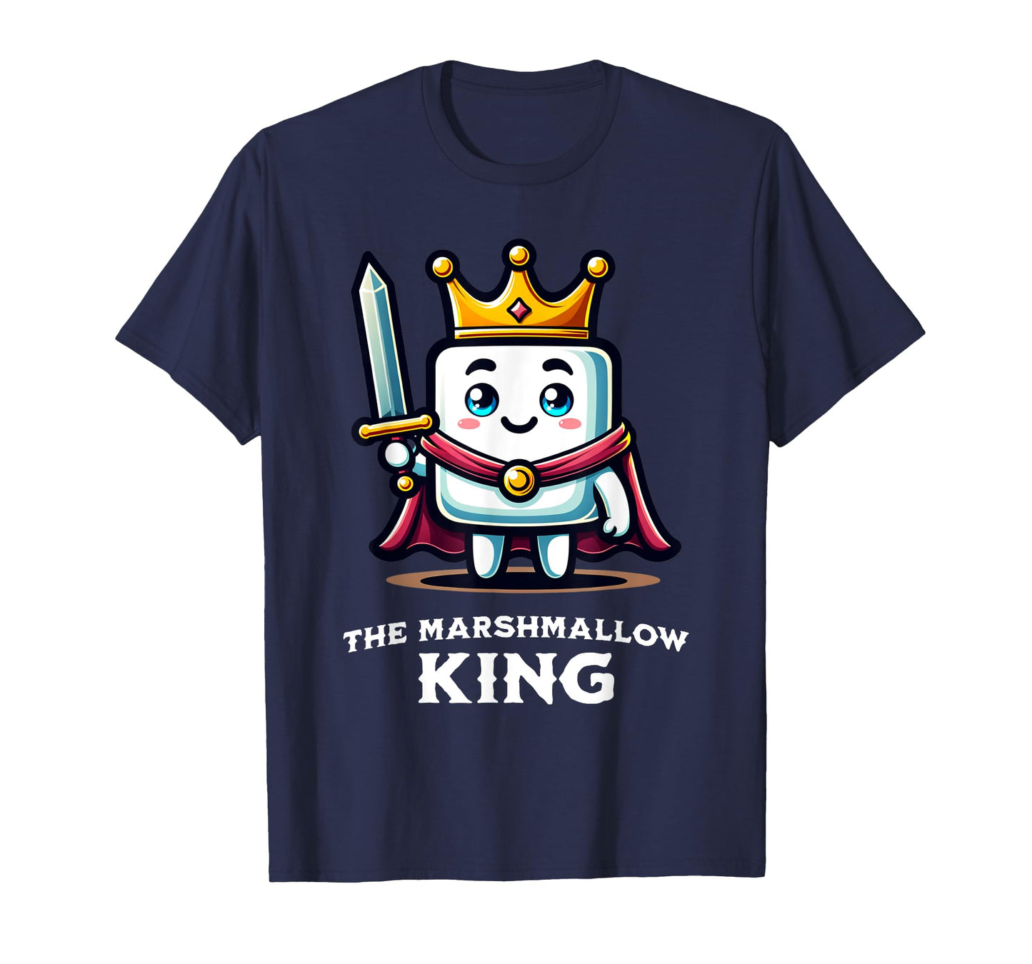 Marshmallow King Funny Marshmallow Lover Illustration T-Shirt