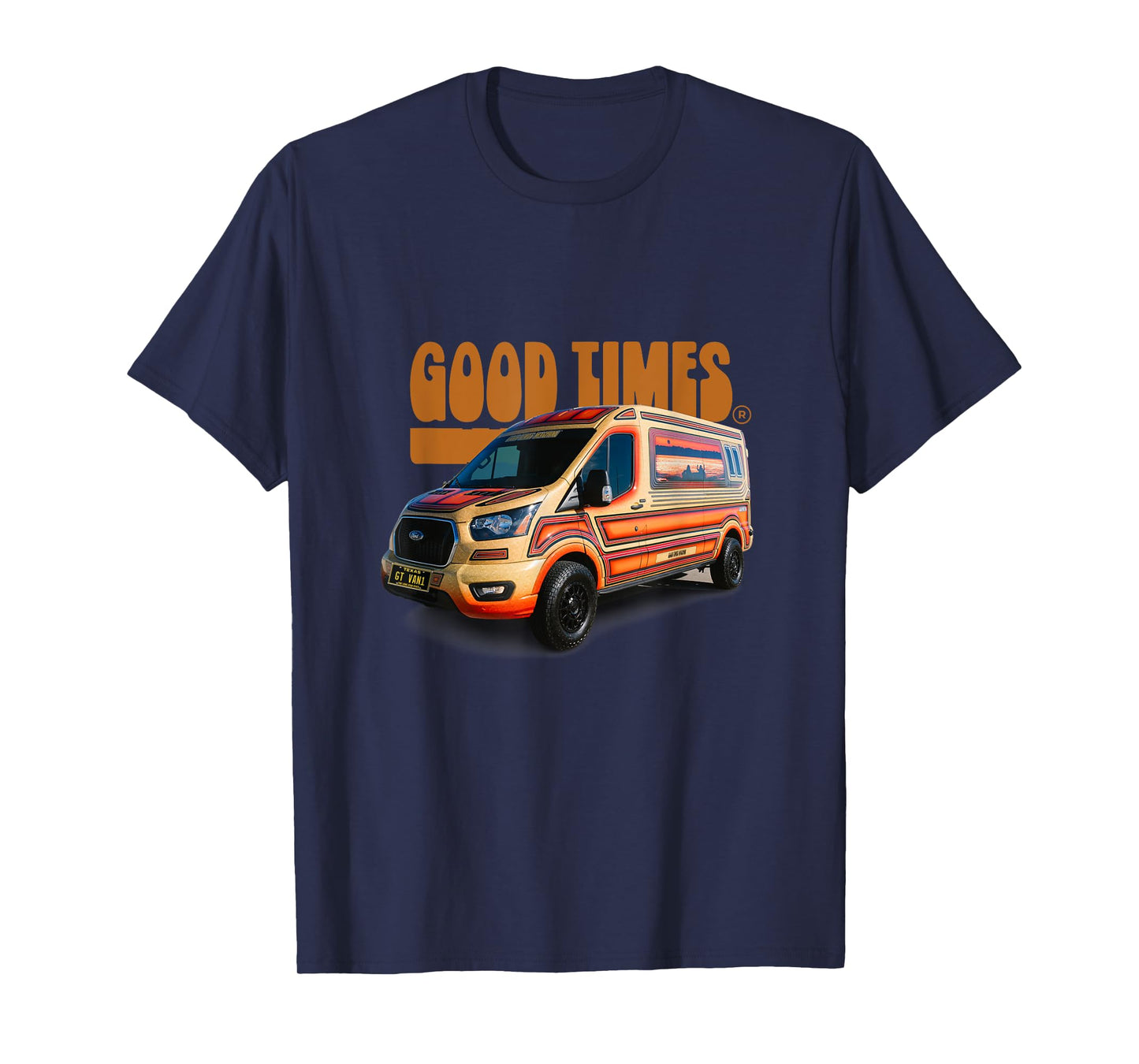 GOODTIMESVANS.com Unisex-Adults Kids T-Shirt Black Small Classic Fit Cotton 100% Short Sleeve Crew Neck Custom Design Retro-Modern Custom Van Lightweight Classic Fit Double Cuff Pull On 0 Pockets
