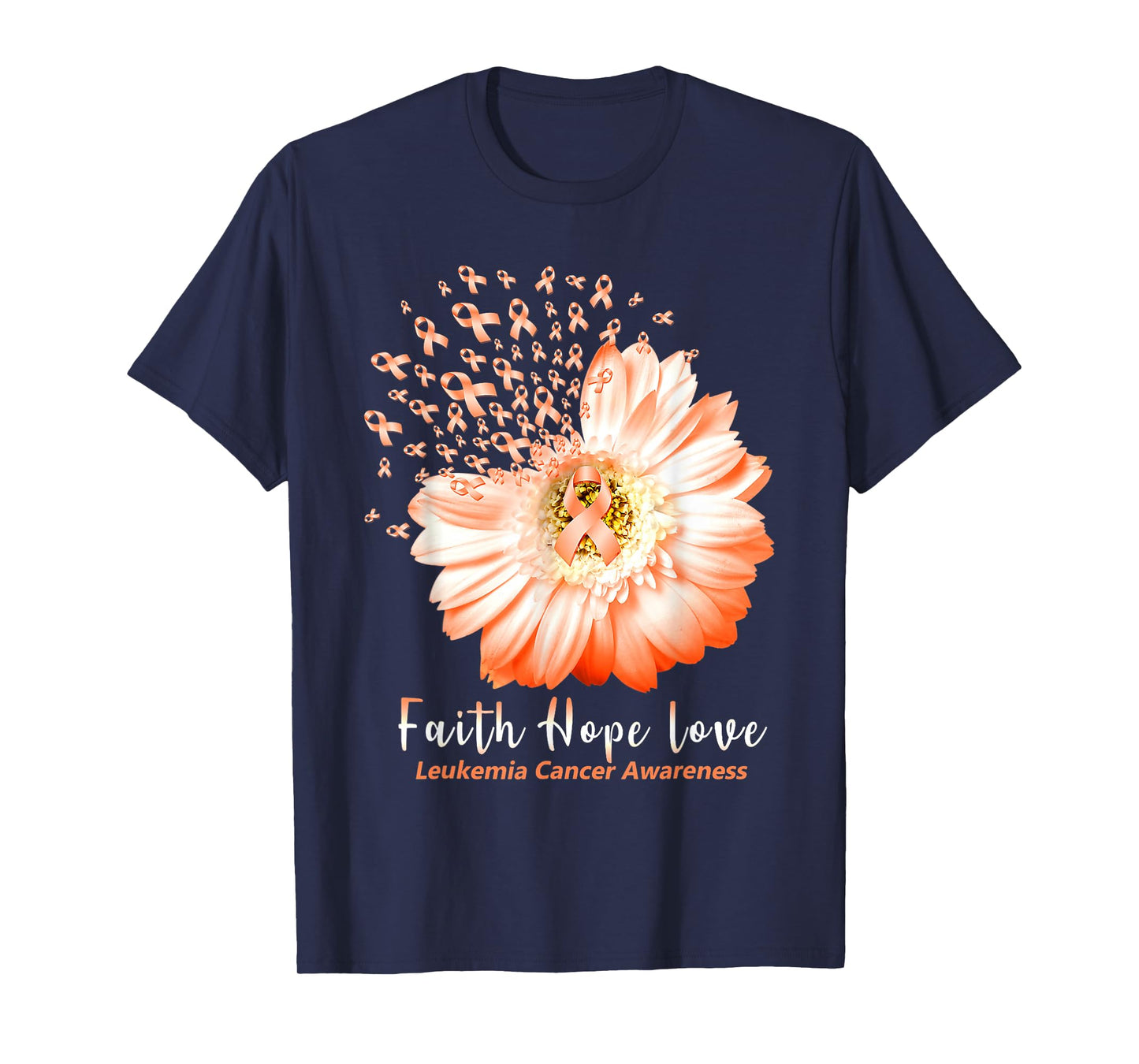 September Faith Hope Love Orange Ribbon Leukemia Awareness T-Shirt