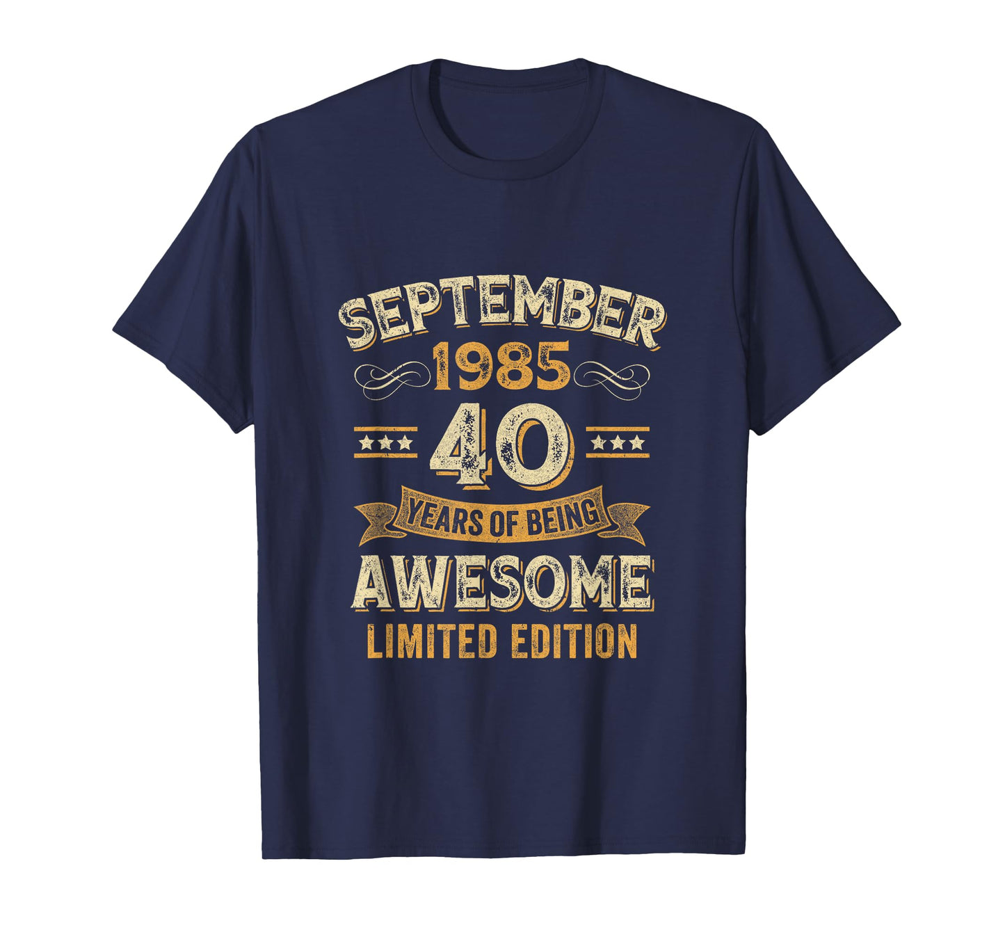 40 Years Awesome Vintage September 1985 40Th Birthday T-Shirt