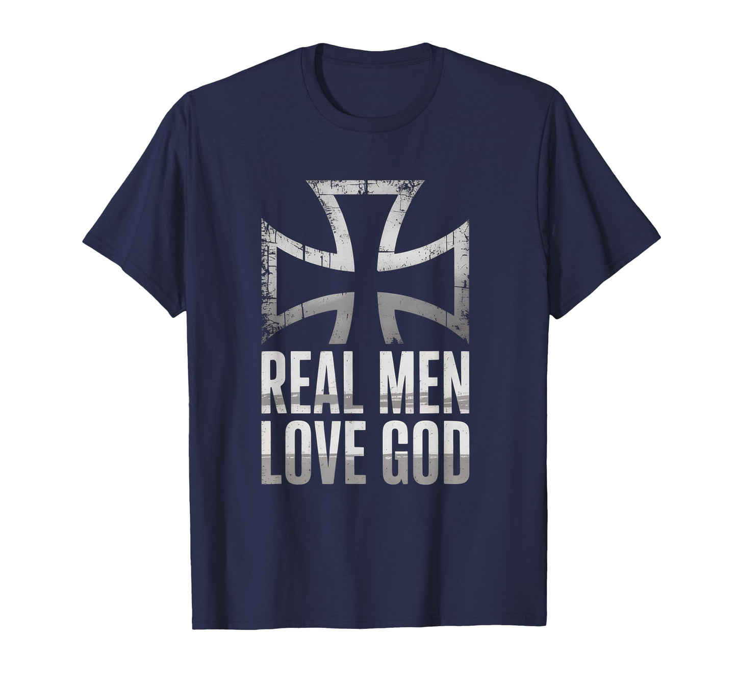 Real Men Love God Retro Christian Cross Matthew 22:37 T-Shirt