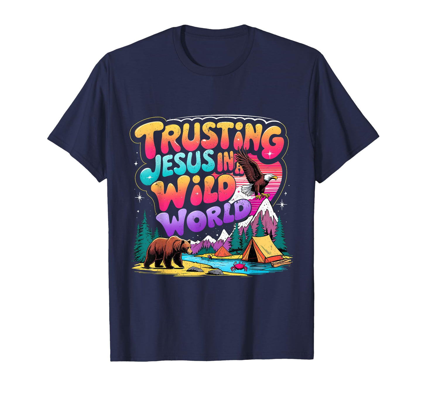 Trusting Jesus in a Wild World VBS 2025 Camping Theme T-Shirt