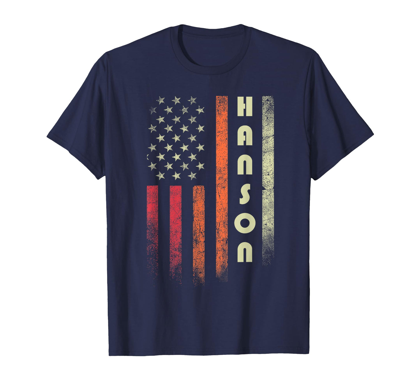 HANSON Surname Funny Retro Vintage Birthday American Flag T-Shirt