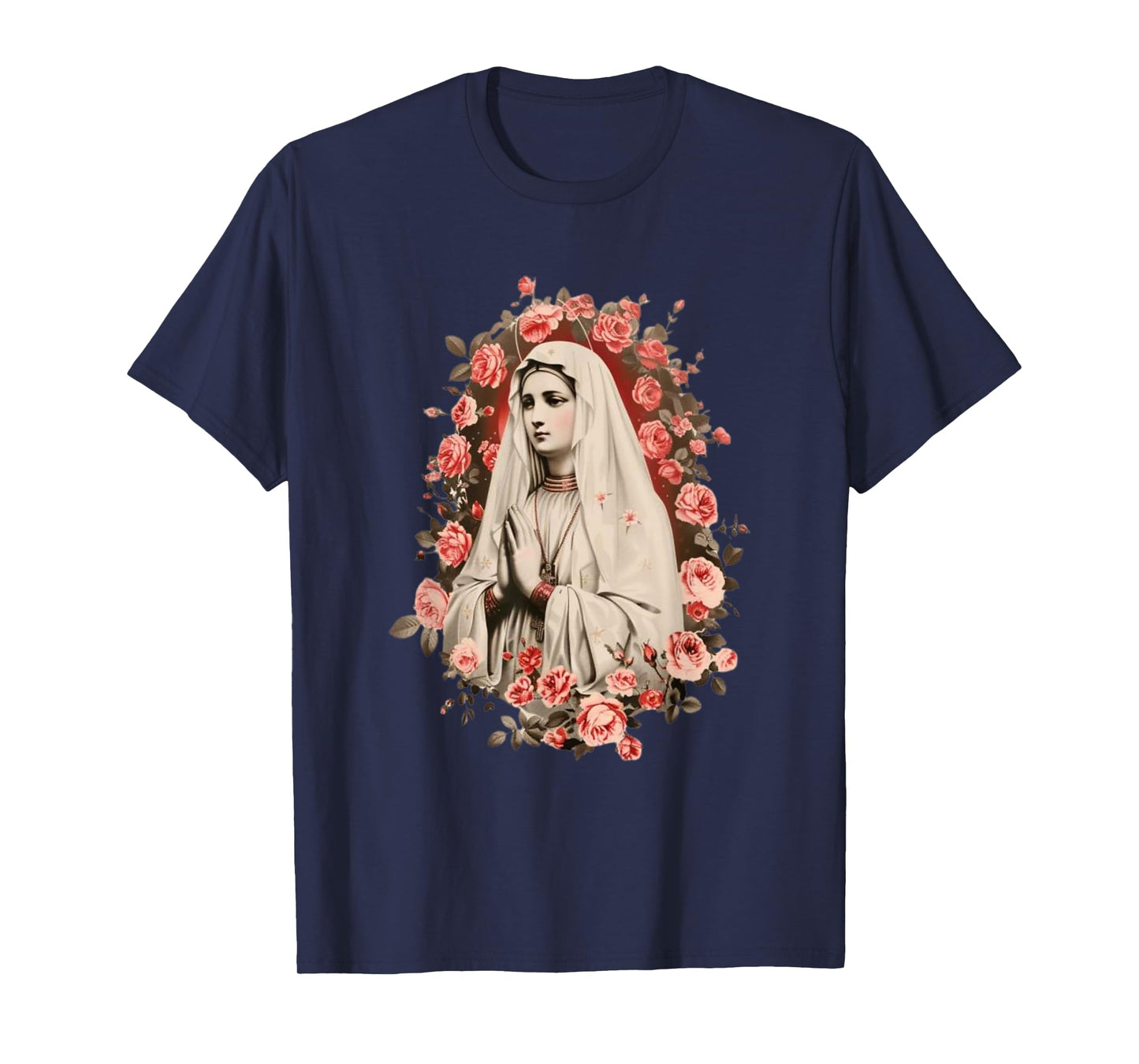 Our Lady of Fatima with Rosary, Catholics, Christian T-Shirt