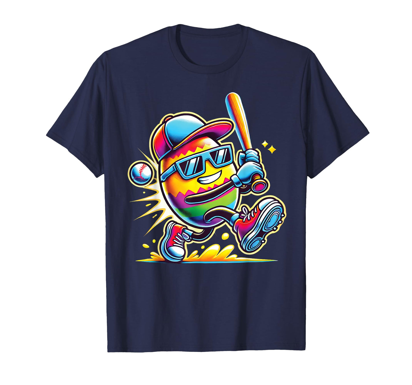 Easter Bunny Egg Playing Baseball Boys teen Kids Baseball T-Shirt