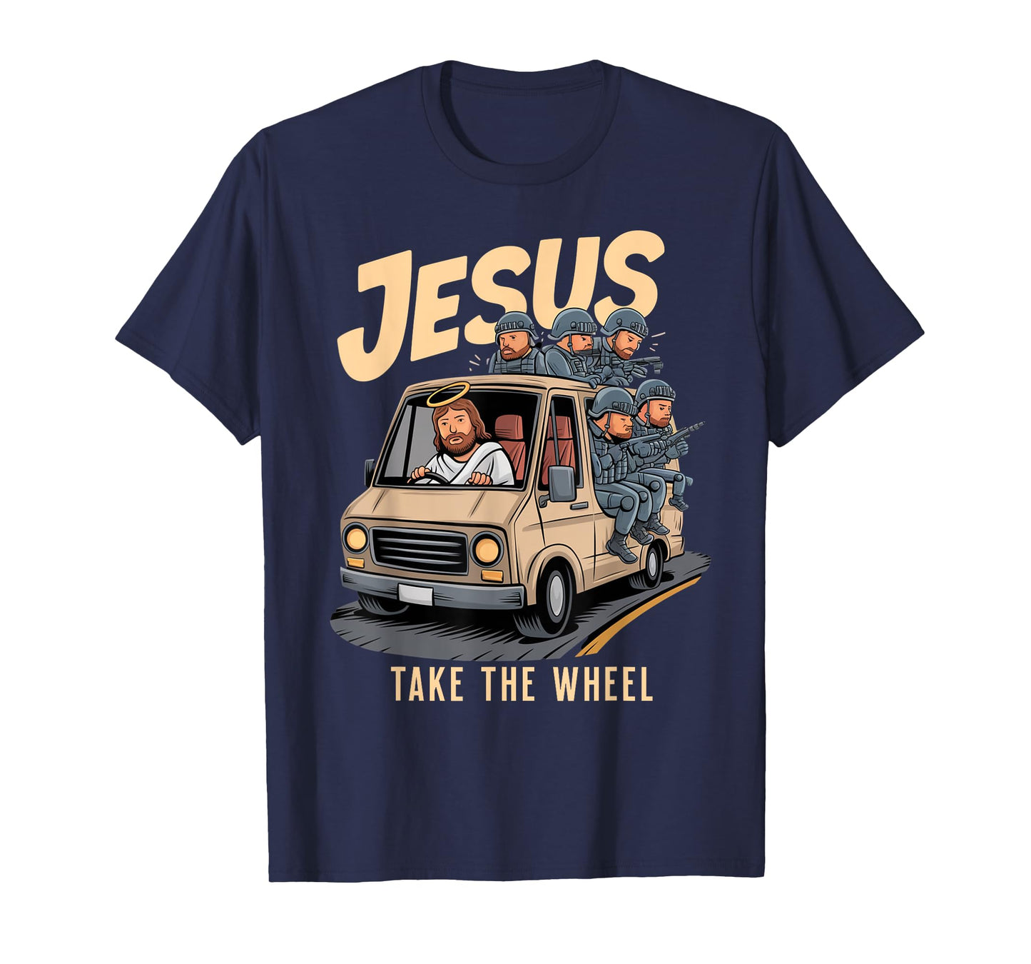Jesus Take The Wheel Funny Police SWAT Bearcat Operator T-Shirt
