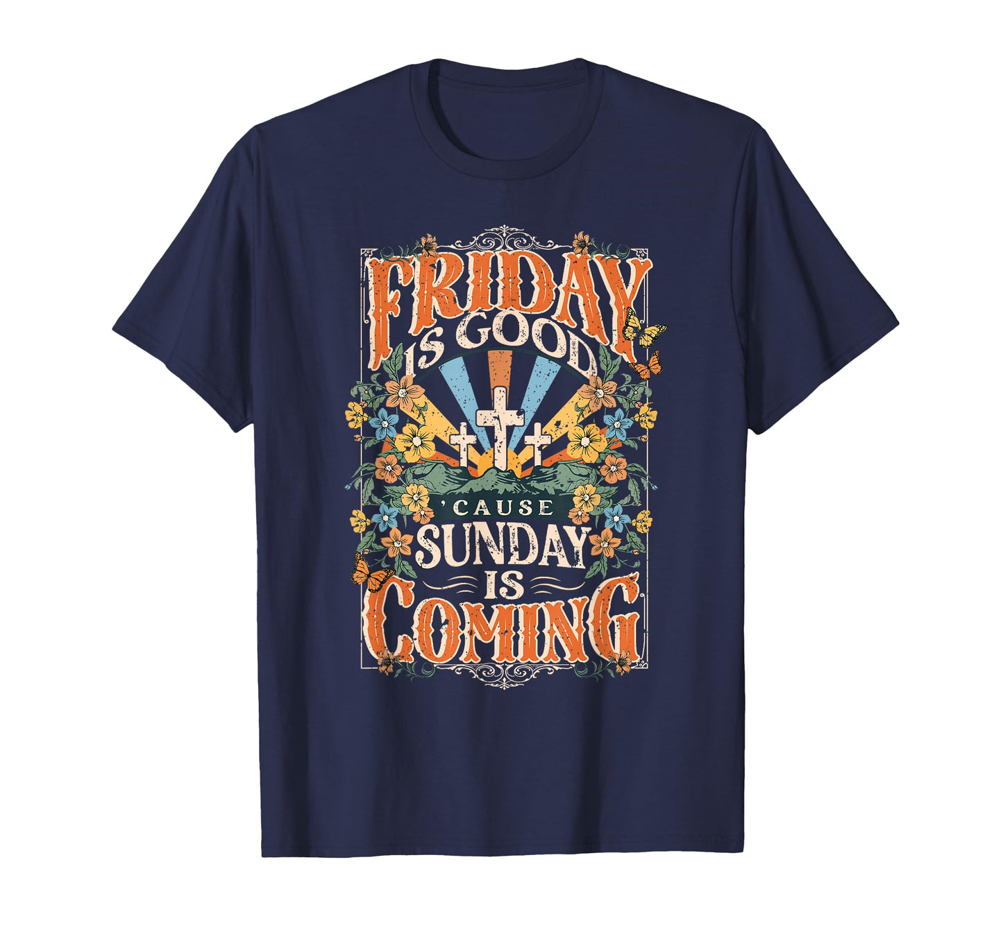 Friday Is Good Sunday Is Coming Jesus Christian Easter Bunny T-Shirt