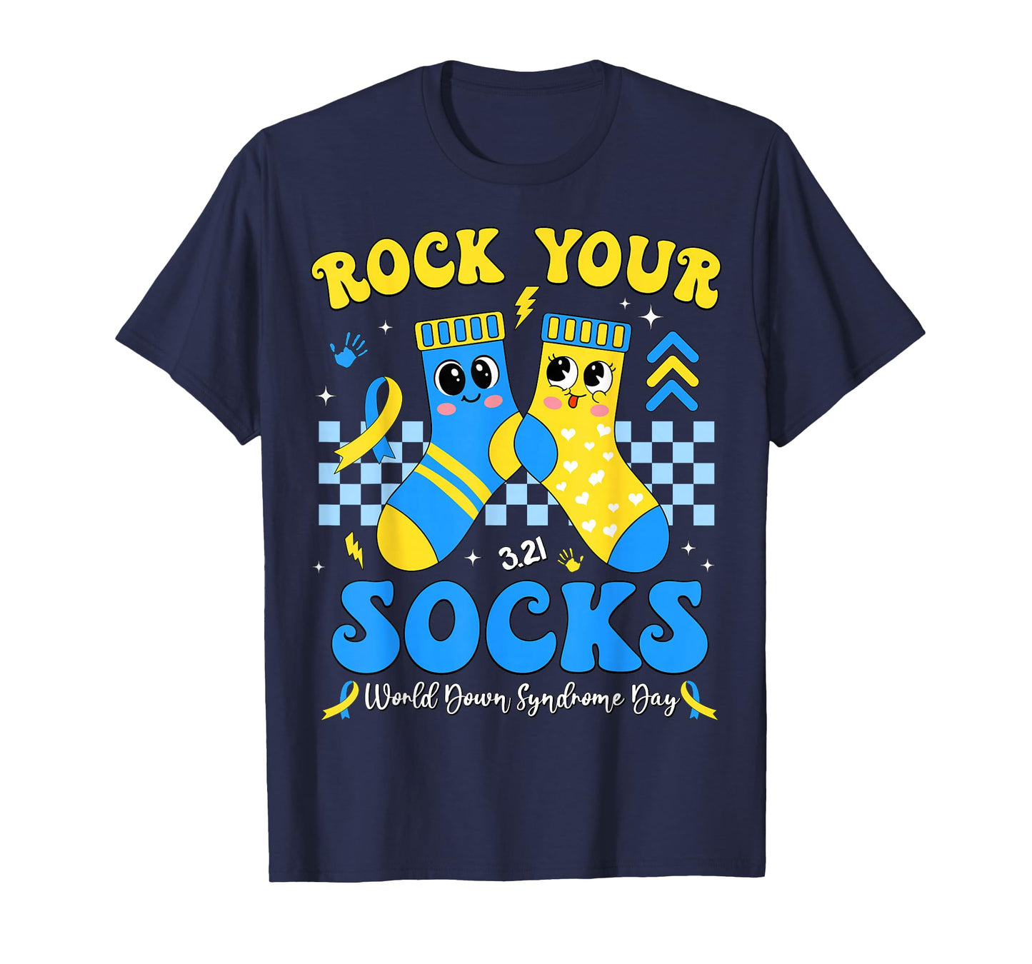 Rock Your Socks World Down Syndrome Day Awareness 3.21 Kids T-Shirt - T-Shirt | Navy