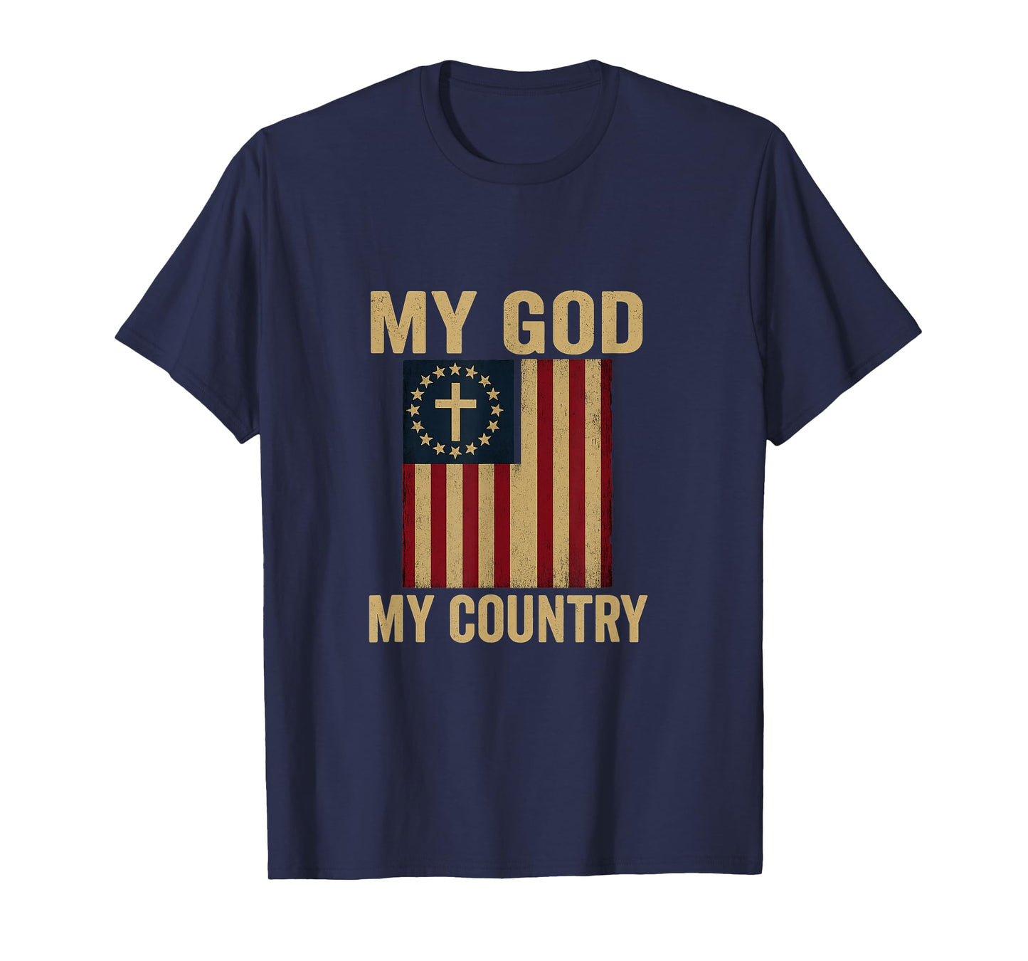 Patriotic Christian Faith USA Flag Design T-Shirt