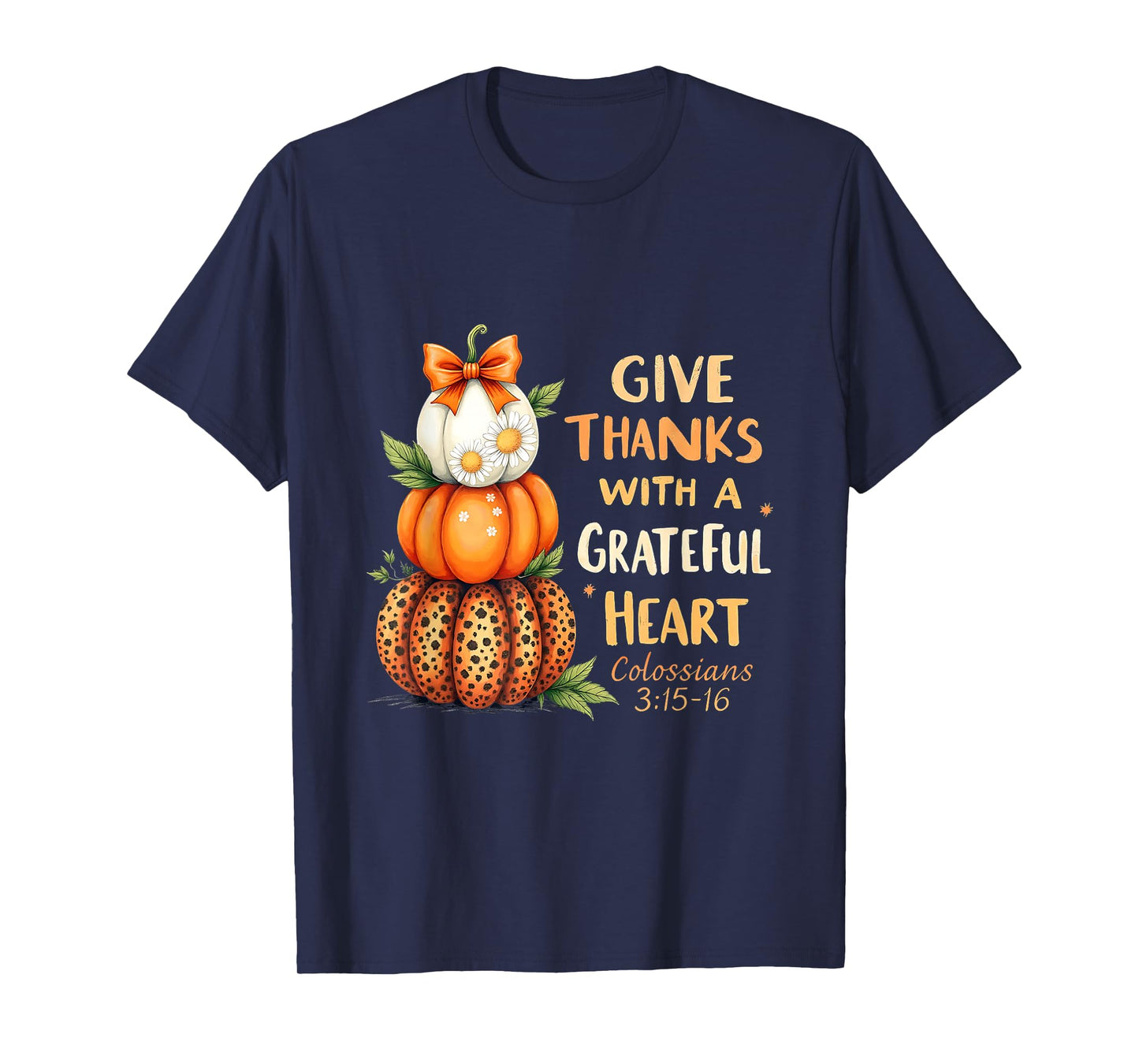 Pumpkin Thanksgiving Coquette Give Thanks to The Lord Fall T-Shirt