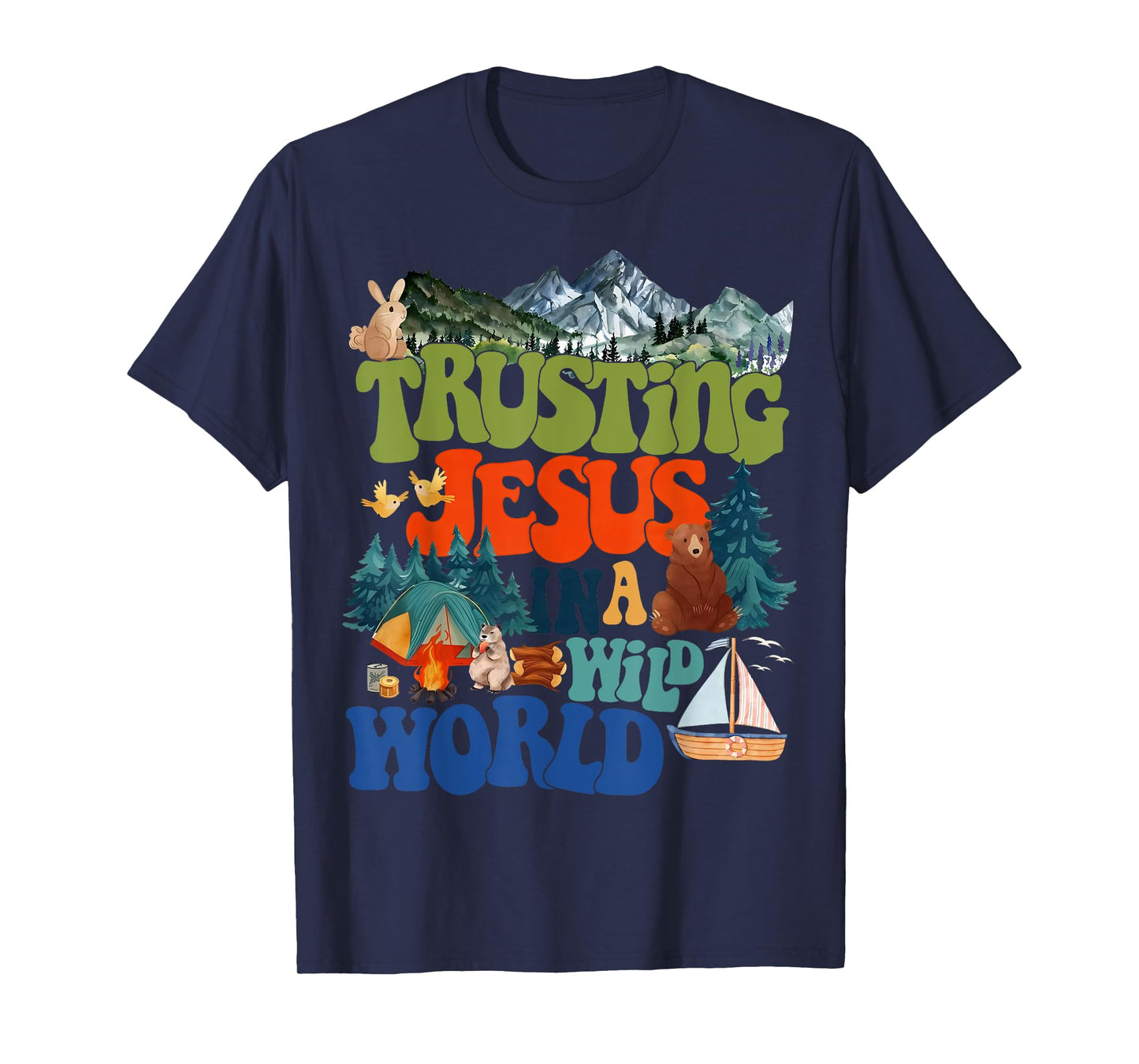 Christian Summer True North VBS 2025 Trusting Jesus Camp T-Shirt