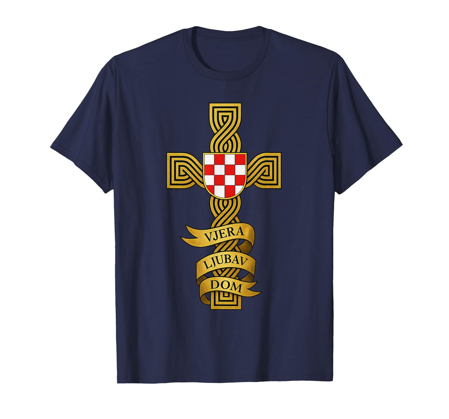 HRVATSKI Kriz - Croatian Flag with Cross - Bog I Hrvati T-Shirt
