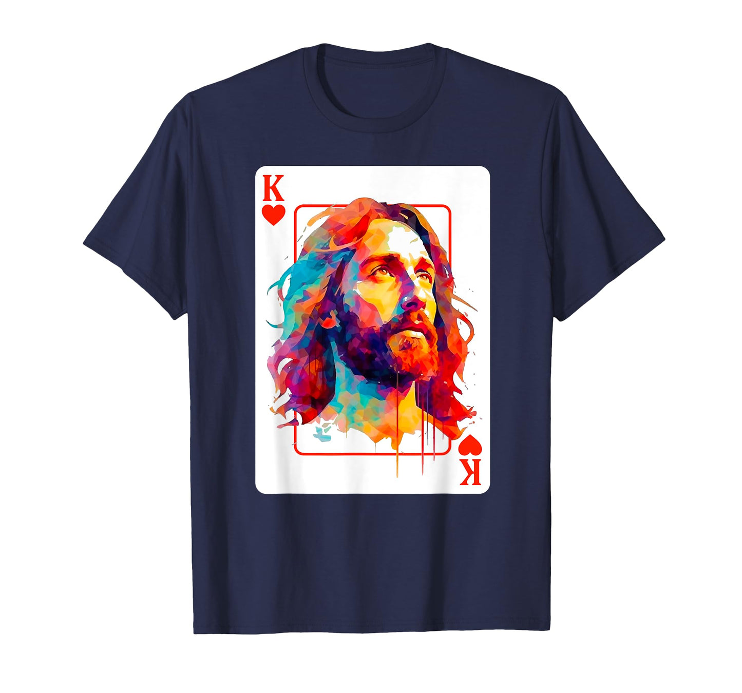 Jesus King Card Christian Christ Religious Believer Hearts T-Shirt