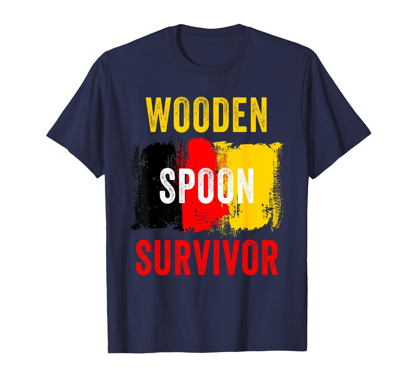Wooden Spoon Survivor – Germany Flag Funny Childhood Quote T-Shirt