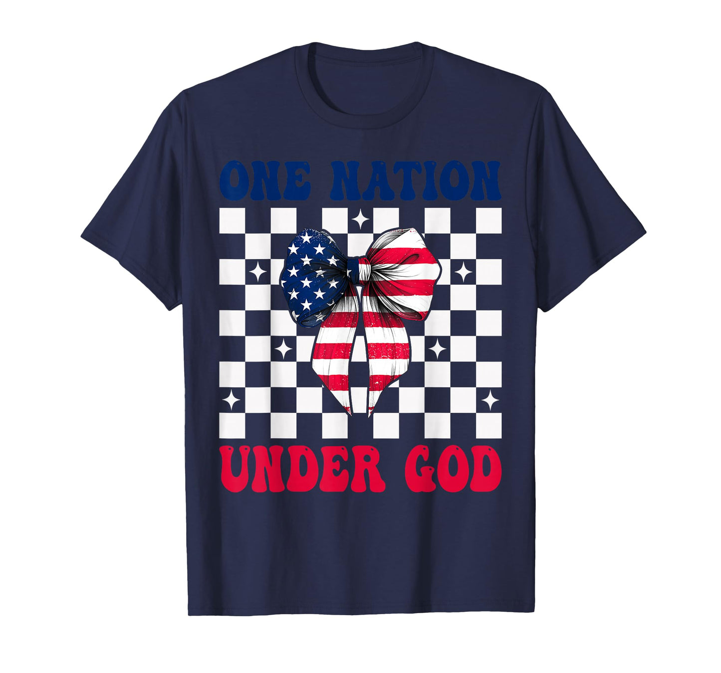 4th of July USA American Flag Patriotic One Nation Under God T-Shirt