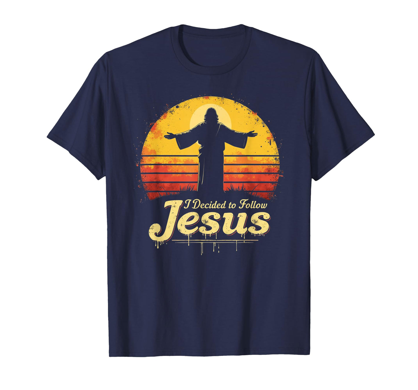 Faith in Jesus – Vintage Christian Sunset Style Graphic T-Shirt