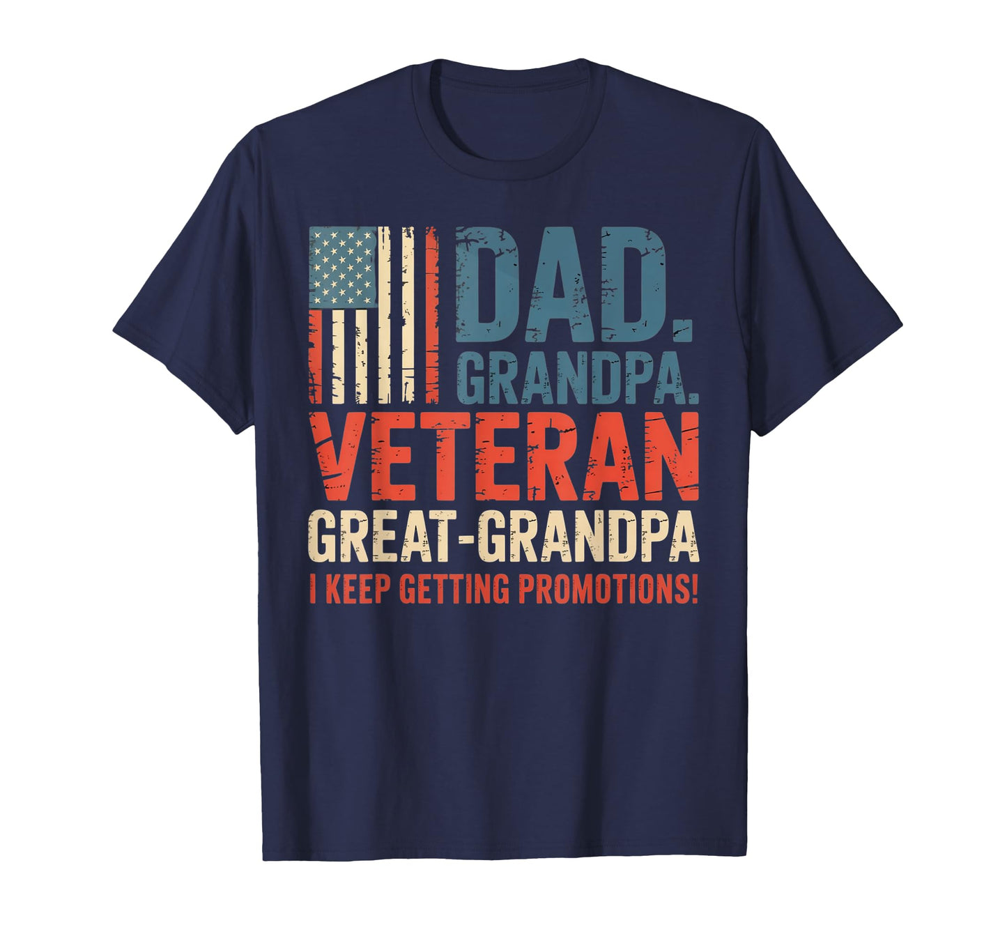 Mens Fathers Day Dad Grandpa Veteran Great Grandpa from Grandkids T-Shirt