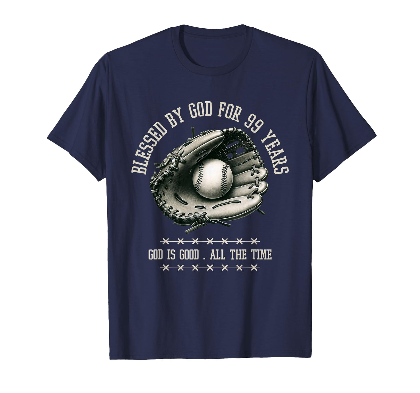 Blessed by God for 99 Years Old Baseball 99th Birthday Gifts T-Shirt