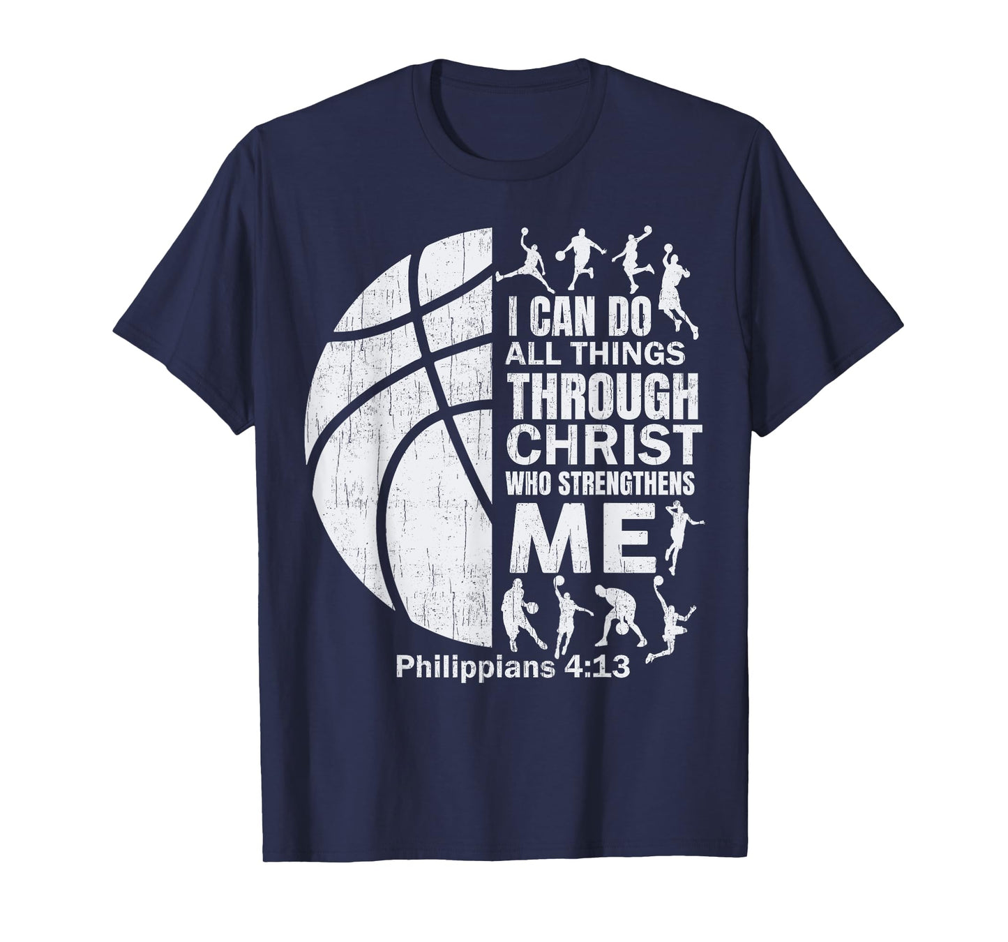 Christian Basketball T Shirt Christ Bible Verse Boys Teen T-Shirt