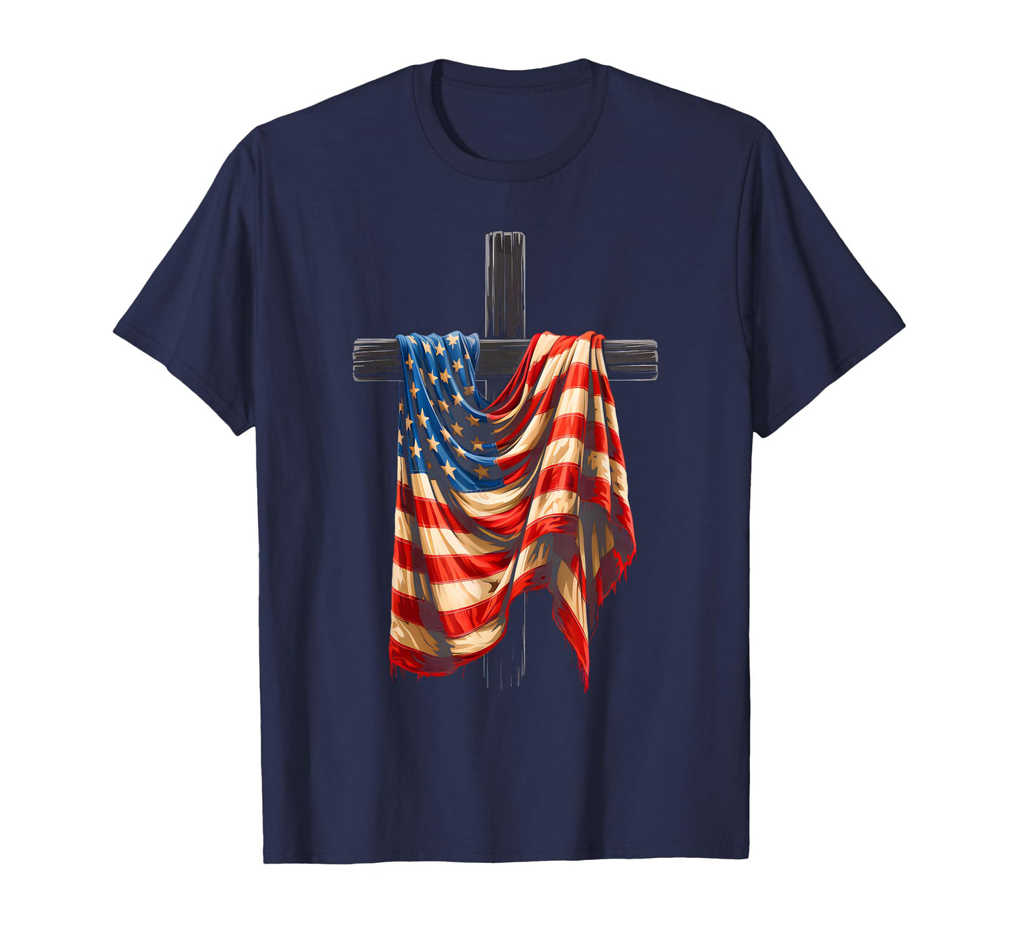 USA Flag Religious Quote 4th of July Christian Faith Patriot T-Shirt