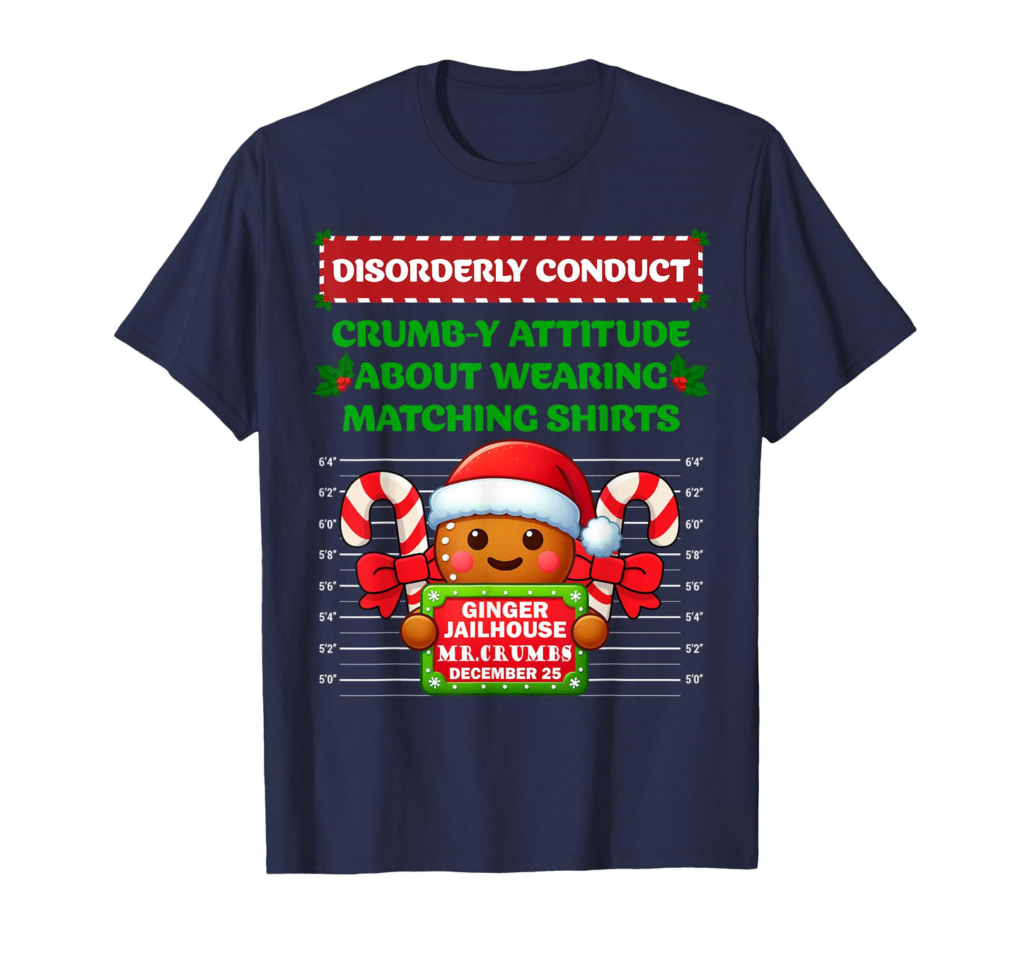 Funny Gingerbread Inmate Christmas Matching Family Group Set T-Shirt