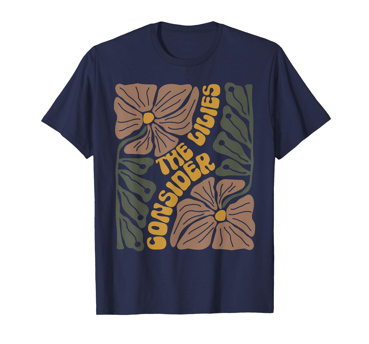 Consider The Lilies Boho Floral Christian Religious Bible T-Shirt