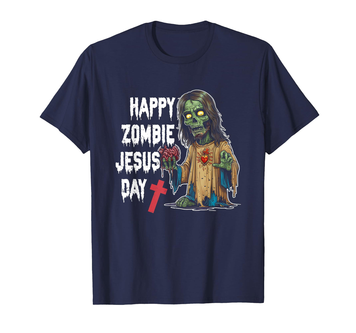 Happy Zombie Jesus Day Skeleton Horror Christ Halloween T-Shirt