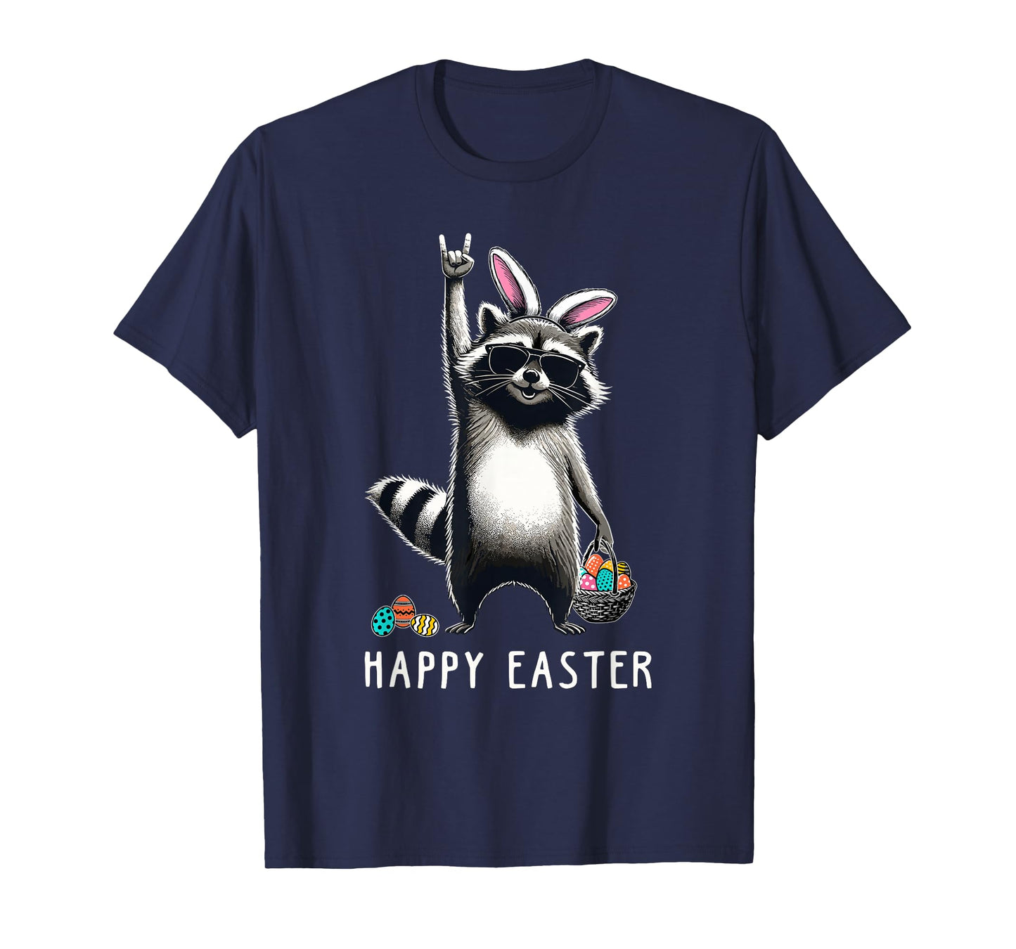 Cute Easter Raccoon Men Women Kids Boys Girls Funny Easter T-Shirt