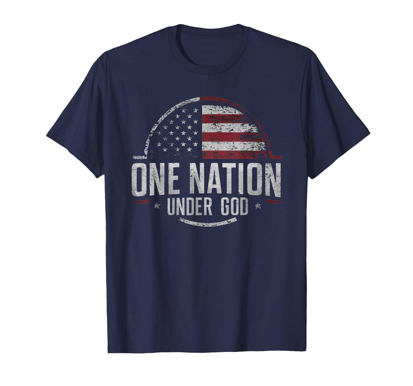 Patriotic One Nation Under God American Flag Design T-Shirt for Women Men